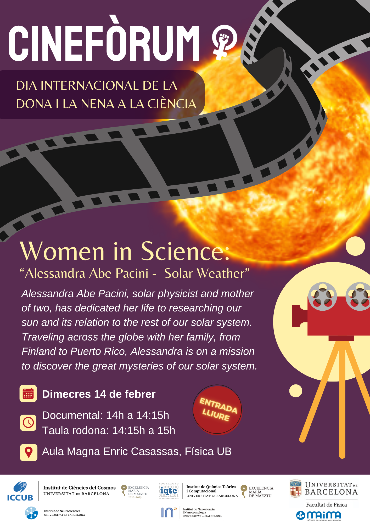 Cinefòrum 11F 2024 ICCUB "Alessandra Abe Pacini - Solar Weather"