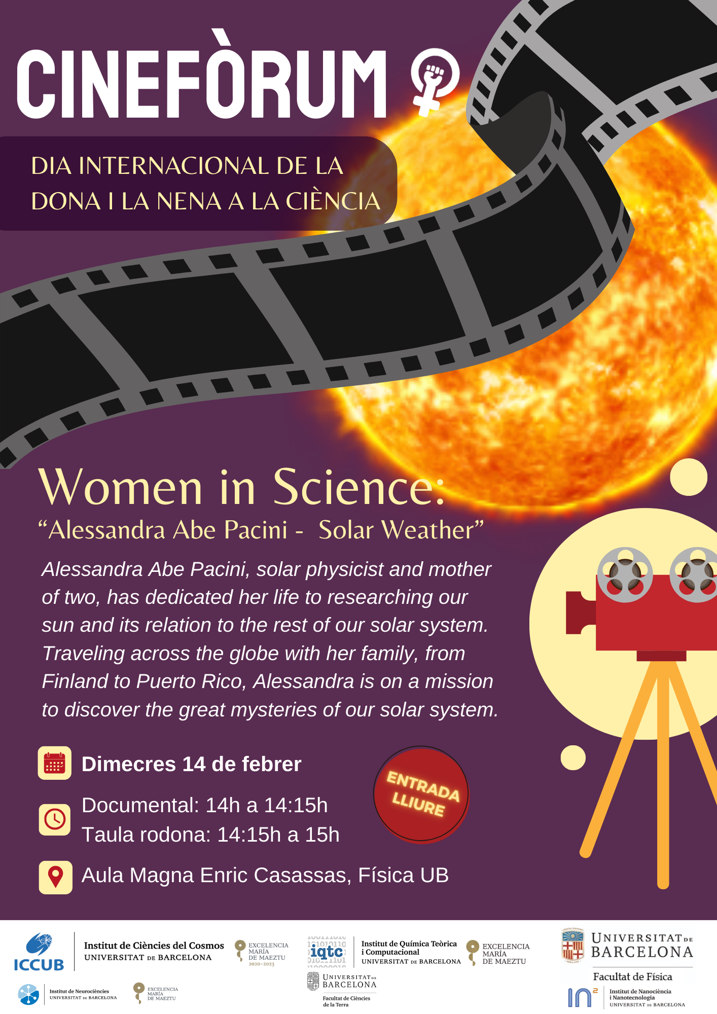 Cinefòrum 11F 2024 ICCUB "Alessandra Abe Pacini - Solar Weather"