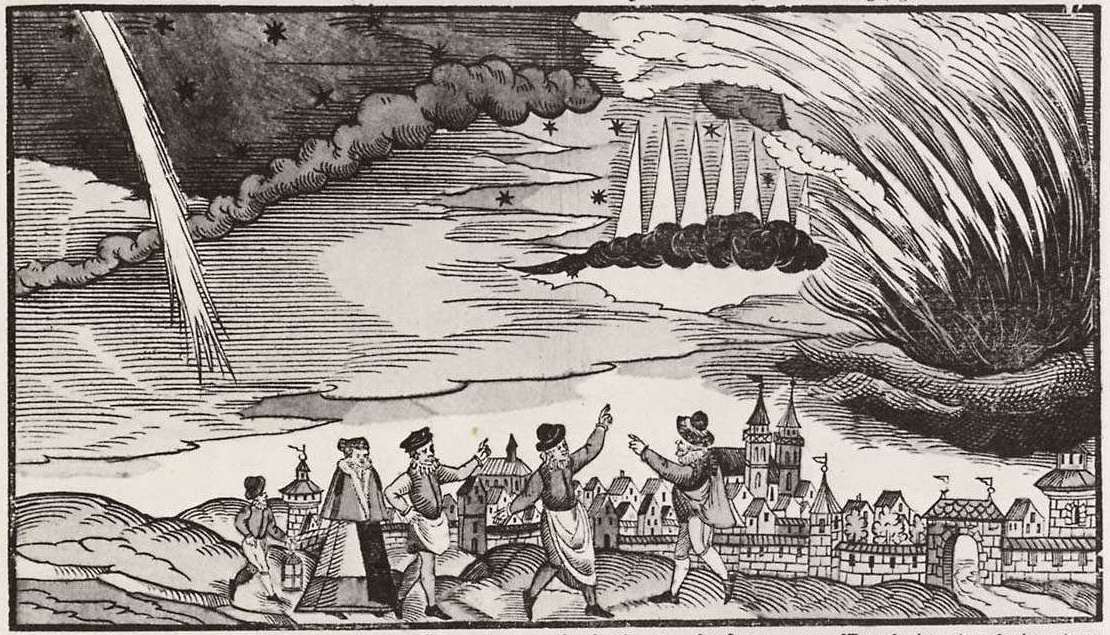 Aurora del 5 d'octubre de 1591 sobre Nuremberg, il·lustració de Drechsel Wolf
