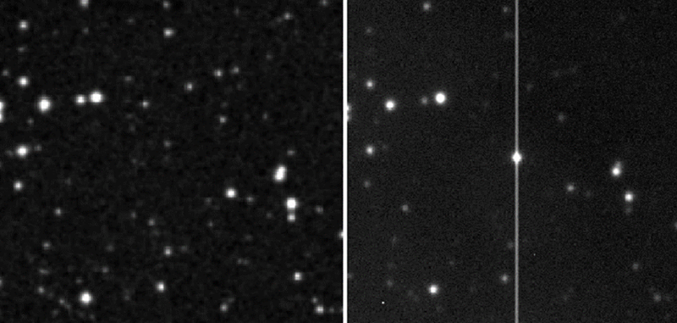 Imatge de la font a través del telescopi