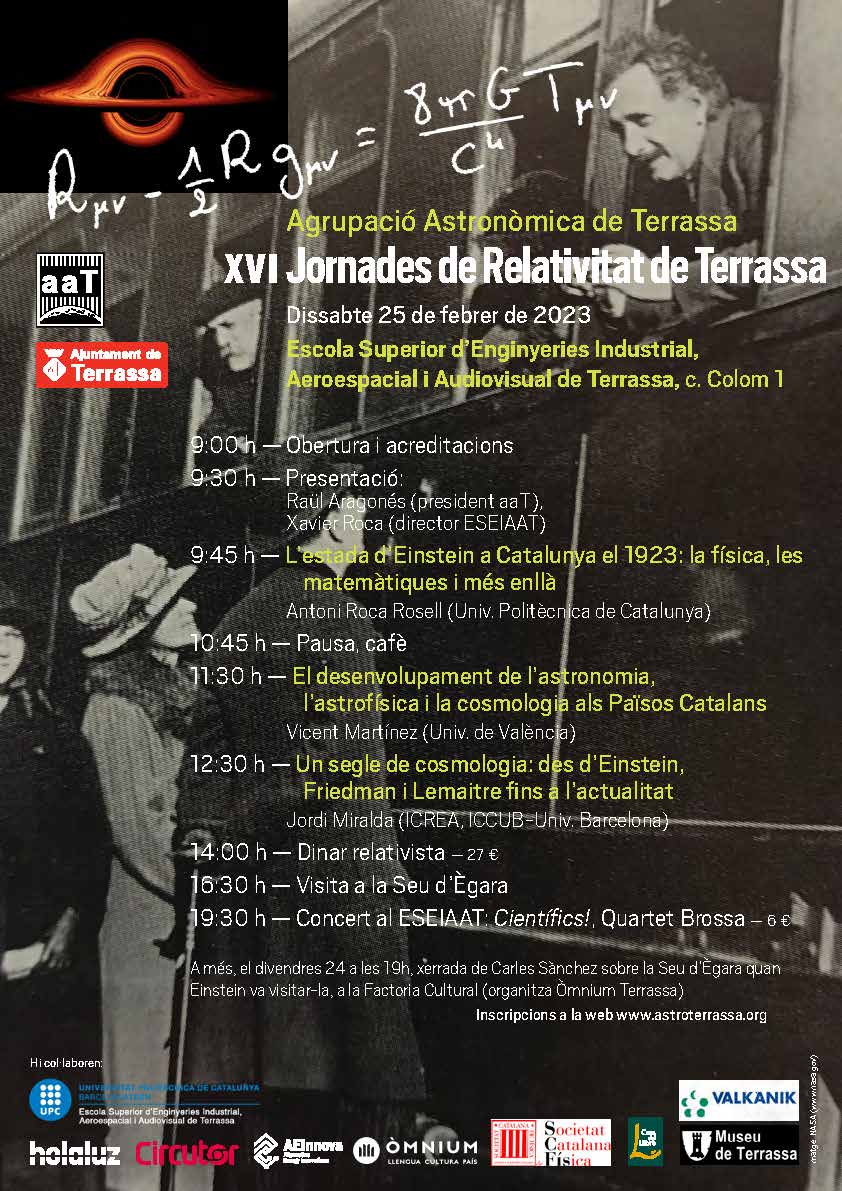 Cartell Jornades Relativitat General Astroterrassa