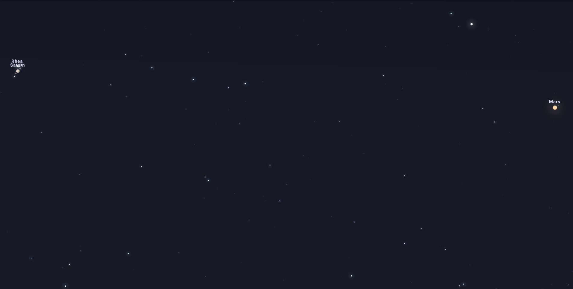 Mart i Saturn, fotografiats conjuntament, Stellarium