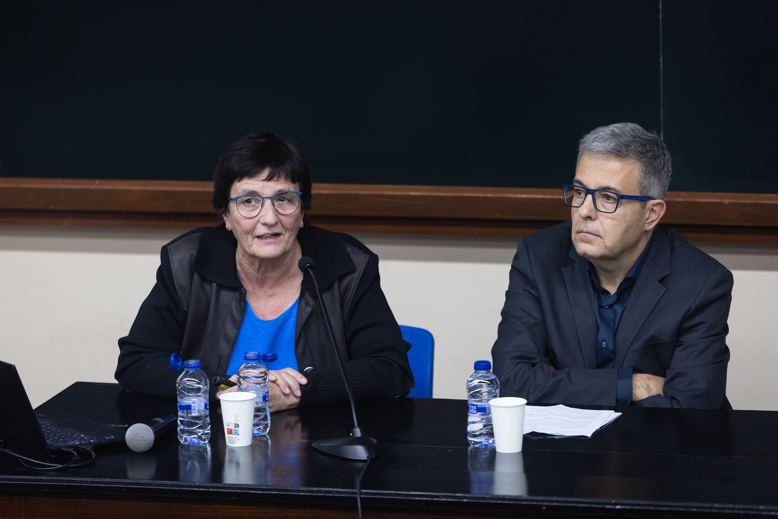 Dra Francesca Figueras, investigadora de l'ICCUB i Sr. Ramon Català, nebot de la Dra Assumpció Català i Poch