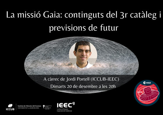 Xerrada de l'investigador Jordi Portell (ICCUB-IEEC) a l'Agrupació Astronòmica d'Osona sobre la missió Gaia de l’Agència Espacial Europea (ESA).